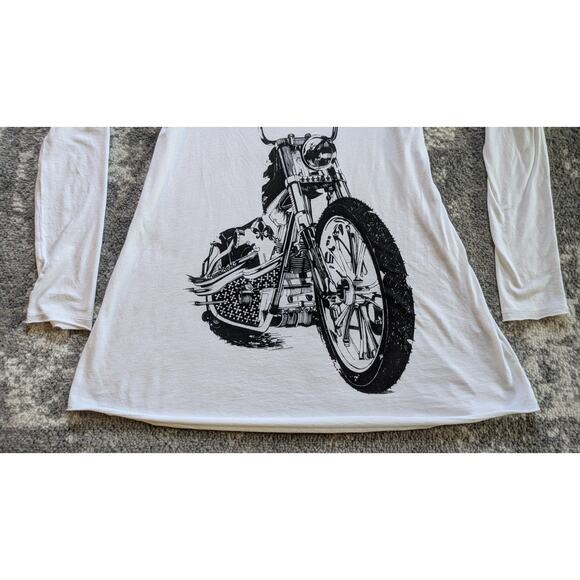 Lauren Moshi Long Sleeve Tee, Chopper Print - Small, Made In USA - Picture 8 of 13